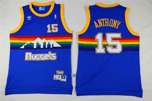 Men Denver Nuggets #15 Anthony Blue Adidas NBA Jerseys